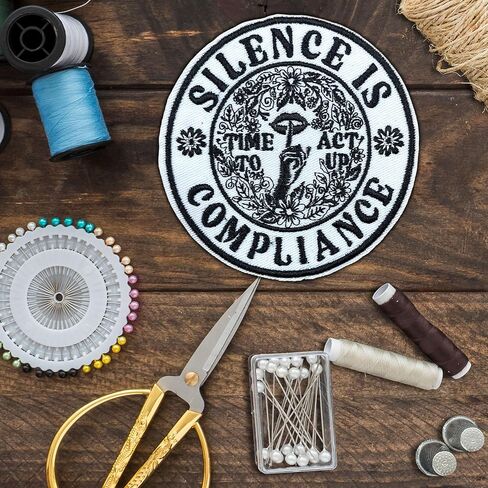 Silence is Compliance Patch,3 Inch Sew On Iron On Equality Civil Social Justice Activist Protest Political Embroidered Patches for Backpack Jacket Hat Jean DIY Clothes Gift for Men Women Size 3 Inches in Saudi Arabia
