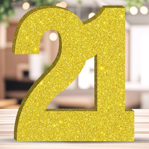 7.8 بوصة تزيين طاولة عيد الميلاد اللامعة، تزيين رقم ذهبي، قطعة مركزية للحفلات، رقم ذهبي لامع، لاحتفالات أعياد الميلاد، زخارف جميلة قابلة لإعادة الاستخدام - 6 in Kuwait