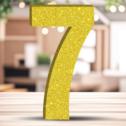 7.8 بوصة تزيين طاولة عيد الميلاد اللامعة، تزيين رقم ذهبي، قطعة مركزية للحفلات، رقم ذهبي لامع، لاحتفالات أعياد الميلاد، زخارف جميلة قابلة لإعادة الاستخدام - 6 in Kuwait
