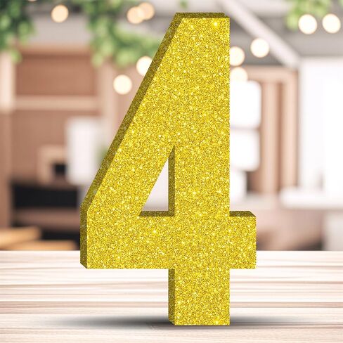 7.8 بوصة تزيين طاولة عيد الميلاد اللامعة، تزيين رقم ذهبي، قطعة مركزية للحفلات، رقم ذهبي لامع، لاحتفالات أعياد الميلاد، زخارف جميلة قابلة لإعادة الاستخدام - 6 in Kuwait