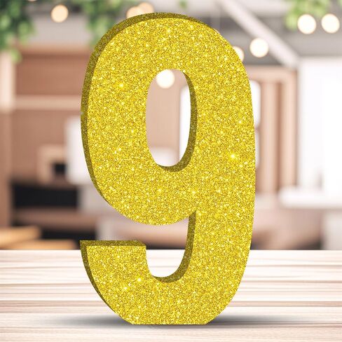 7.8 بوصة تزيين طاولة عيد الميلاد اللامعة، تزيين رقم ذهبي، قطعة مركزية للحفلات، رقم ذهبي لامع، لاحتفالات أعياد الميلاد، زخارف جميلة قابلة لإعادة الاستخدام - 6 in Kuwait
