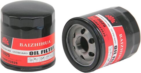 1-حزمة BAIZHIHUA 35-8M0123025 استبدال فلتر الزيت 8M0123025 متوافق مع محرك Mercury Mercruiser Quicksilver Mariner Fourstroke الخارجي 175HP 200HP 225HP 250HP 275HP 300HP 450HP V6 V8 in Kuwait