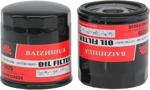 1-حزمة BAIZHIHUA 35-8M0123025 استبدال فلتر الزيت 8M0123025 متوافق مع محرك Mercury Mercruiser Quicksilver Mariner Fourstroke الخارجي 175HP 200HP 225HP 250HP 275HP 300HP 450HP V6 V8 in Kuwait