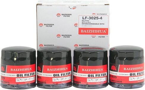 1-حزمة BAIZHIHUA 35-8M0123025 استبدال فلتر الزيت 8M0123025 متوافق مع محرك Mercury Mercruiser Quicksilver Mariner Fourstroke الخارجي 175HP 200HP 225HP 250HP 275HP 300HP 450HP V6 V8 in Kuwait