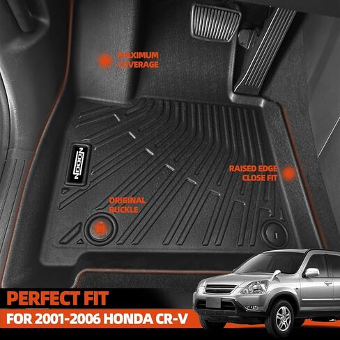 All Weather Floor Mats Fit for 2001-2006 Honda CR-V Floor Mats & Trunk Mat & Backrest Mats Replacement for Honda CR-V CRV Accessories Anti-Slip Floor Liner(Not suitable for manual transmissions) in Saudi Arabia