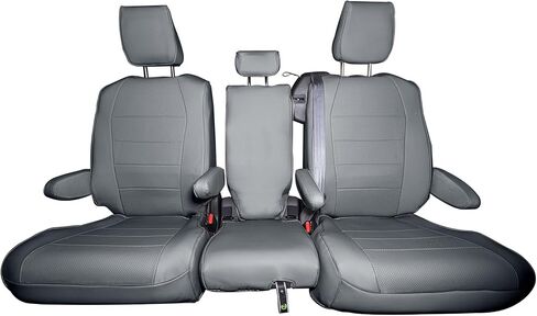 FH Group Custom Fit Car Seat Covers Specifically Made for 2021-2024 Toyota Sienna 7 Seater, Faux Leather Automotive Seat Covers - 2nd Row Solid Gray in Saudi Arabia