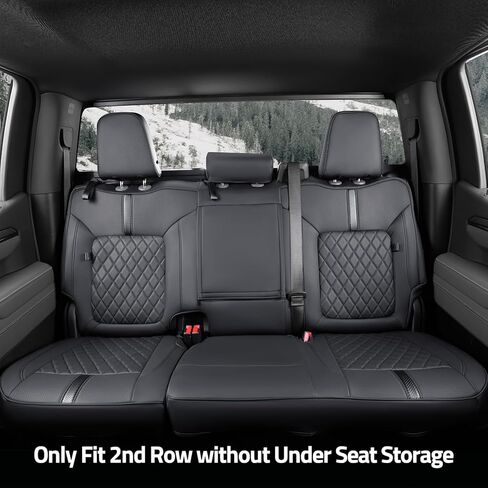 for Chevy Silverado Seat Covers, 2024 Chevy Silverado 1500 Accessories, Black, fit 2nd Row Without Seatback Storage in Saudi Arabia