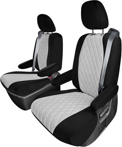 FH Group Custom Fit Car Seat Covers Specifically Made for 2021-2024 Toyota Sienna 7 Seater, Faux Leather Automotive Seat Covers - 2nd Row Solid Gray in Saudi Arabia