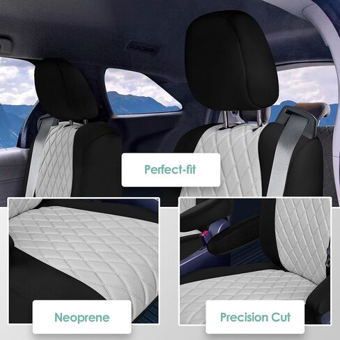 FH Group Custom Fit Car Seat Covers Specifically Made for 2021-2024 Toyota Sienna 7 Seater, Faux Leather Automotive Seat Covers - 2nd Row Solid Gray in Saudi Arabia