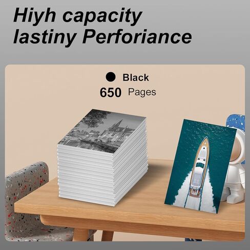 خرطوشة حبر سوداء 68e عبوة واحدة بديلة لحبر HP 68 68e 68XL سلسلة الحبر الأسود تعمل لطابعة Envy 6152e، 6155e، 6552e، 6555e، 6558e 68 حبر (1 أسود) in Kuwait