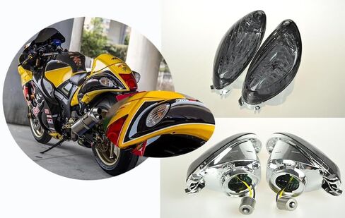 TOPZONE Compatible for Suzuki 2008-2019 HAYABUSA - GSX1300R; Motor Brake Light Taillight+ Front Turn Signal+ Rear Turn Signal Idicator (Clear, 3. LED Rear Turn Signal) in Saudi Arabia