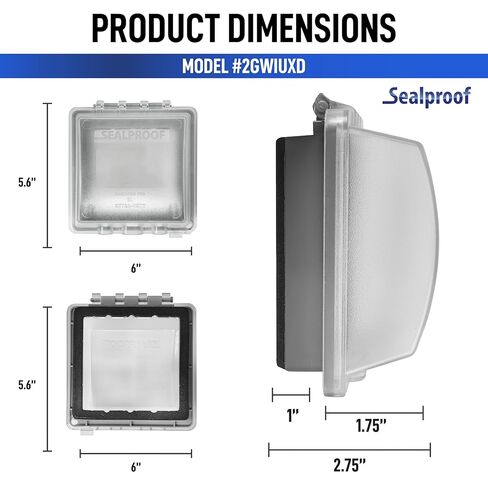 Sealproof 1-Gang Weatherproof Exterior In Use Outlet Cover and Box Kit - Metallic Electrical Outlet Box and UL Extra Duty, Lockable, In Use Outdoor Outlet Cover - Horizontal/Vertical Use in Saudi Arabia