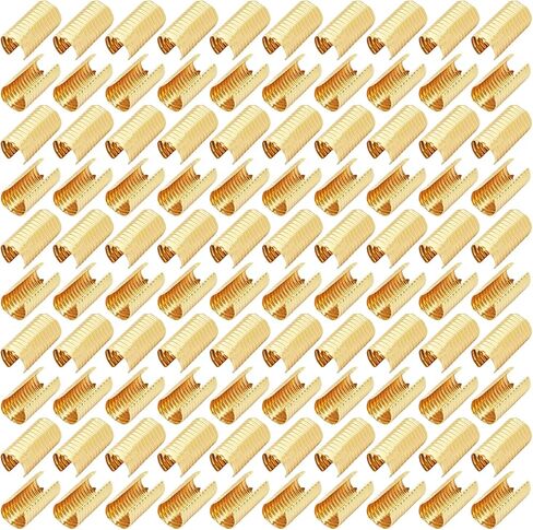 pson 100Pcs Leather Rope Clips, Foldable Cylindrical Fastener Crimp Tubes for DIY Jewelry Making, Tassels, Bracelets, Necklaces(White Nickel) in Saudi Arabia