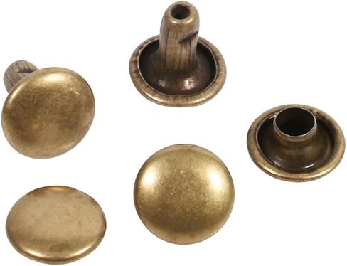 100 Sets 8mm x 8mm Double Round Rivets Button Studs Punk Spike for Leathercraft DIY Repair and Decoration Bronze in Saudi Arabia