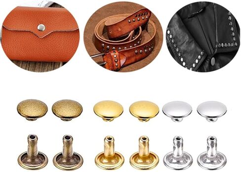 100 Sets 8mm x 8mm Double Round Rivets Button Studs Punk Spike for Leathercraft DIY Repair and Decoration Bronze in Saudi Arabia
