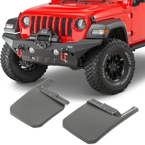 واقيات الرذاذ المصبوبة من Quadratec، زوج أمامي مكون من قطعتين - يناسب Jeep Wrangler JL & Gladiator JT 2018-2022 - أغطية طينية عالية القوة مخصصة - لمسة نهائية مزخرفة لتتناسب مع مشاعل ومصدات المعدات الأصلية الخاصة بك in Kuwait