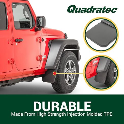 واقيات الرذاذ المصبوبة من Quadratec، زوج أمامي مكون من قطعتين - يناسب Jeep Wrangler JL & Gladiator JT 2018-2022 - أغطية طينية عالية القوة مخصصة - لمسة نهائية مزخرفة لتتناسب مع مشاعل ومصدات المعدات الأصلية الخاصة بك in Kuwait