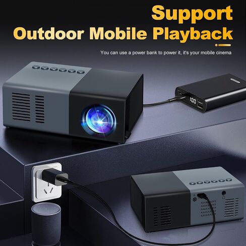 Mini Projector, Small Portable Projector .Suitable for children's gifts Video Projector, indoor video movies, and games. with Remote Control.Compatible for Smartphone, Laptop, PC(J9-B) in Kuwait