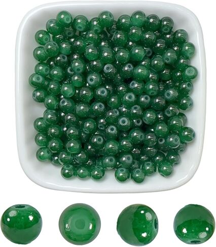 6mm Round Glass Beads for Jewelry Making, 900Pcs Glass Seed Beads for Bracelets, DIY Crafts (Dark Green) in Saudi Arabia