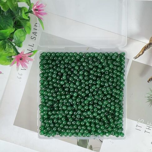 6mm Round Glass Beads for Jewelry Making, 900Pcs Glass Seed Beads for Bracelets, DIY Crafts (Dark Green) in Saudi Arabia