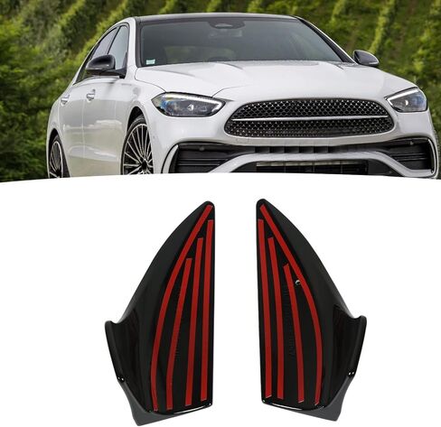 بديل سبويلر الشفة الأمامي للفئة C W206 AMG Line C43 2021 فصاعدًا، سبويلر فتحة التهوية الجانبية للمصد الأمامي، أسود in Kuwait
