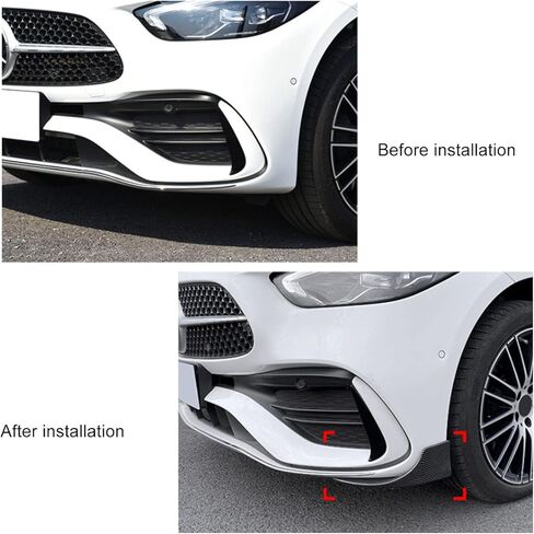 بديل سبويلر الشفة الأمامي للفئة C W206 AMG Line C43 2021 فصاعدًا، سبويلر فتحة التهوية الجانبية للمصد الأمامي، أسود in Kuwait