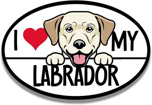 ملصق السيارة المغناطيسي Magnet Me Up I Love My Labrador، بيضاوي 4 × 6 بوصات، هدية مثالية لمحبي الكلاب لعشاق سلالات الكلاب اللابرادور، للسيارة والثلاجة والخزائن وأي سطح مغناطيسي، صُنع في الولايات المتحدة الأمريكية in Saudi Arabia