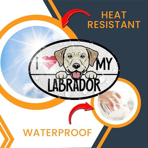 ملصق السيارة المغناطيسي Magnet Me Up I Love My Labrador، بيضاوي 4 × 6 بوصات، هدية مثالية لمحبي الكلاب لعشاق سلالات الكلاب اللابرادور، للسيارة والثلاجة والخزائن وأي سطح مغناطيسي، صُنع في الولايات المتحدة الأمريكية in Kuwait