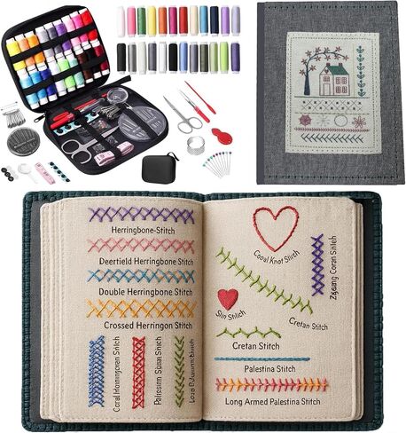 OJJ 2026 Upgraded Embroidery Stitch Book Kit, Cross Stitch Kits, 106 Patterns with Tools & Tutorials, 86 PCS Beginner Embroidery Kit,Portable Embroidery Kit,for Adults & DIY Craft Lovers. in Kuwait