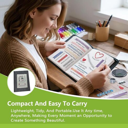 OJJ 2026 Upgraded Embroidery Stitch Book Kit, Cross Stitch Kits, 106 Patterns with Tools & Tutorials, 86 PCS Beginner Embroidery Kit,Portable Embroidery Kit,for Adults & DIY Craft Lovers. in Kuwait