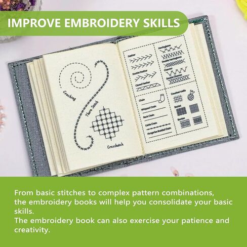 OJJ 2026 Upgraded Embroidery Stitch Book Kit, Cross Stitch Kits, 106 Patterns with Tools & Tutorials, 86 PCS Beginner Embroidery Kit,Portable Embroidery Kit,for Adults & DIY Craft Lovers. in Kuwait