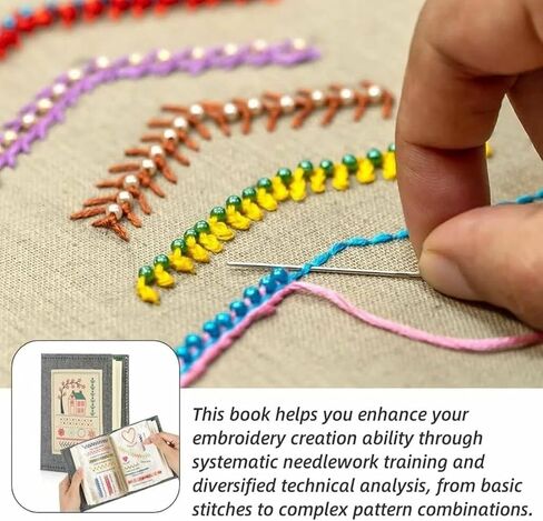 OJJ 2026 Upgraded Embroidery Stitch Book Kit, Cross Stitch Kits, 106 Patterns with Tools & Tutorials, 86 PCS Beginner Embroidery Kit,Portable Embroidery Kit,for Adults & DIY Craft Lovers. in Kuwait