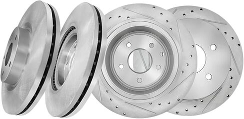 PM Auto Set of 4 Front 296mm Brake Disc Rotors-Rear 291.5mm Drilled Slotted Brake Disc Rotors Replacement For 2007-2013 Nissan Altima in Saudi Arabia