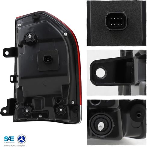 AKKON - Fit 2015-2023 Chrysler 300 15-23 OE Style [Full LED] مصابيح خلفية بإطار أسود مع سائق عدسة حمراء داكنة + مجموعة الركاب in Saudi Arabia