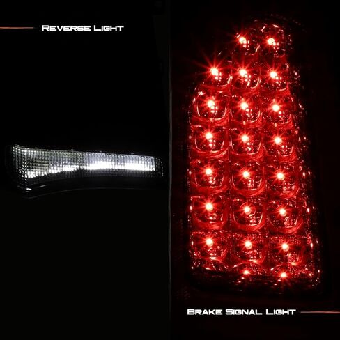 AKKON - Fit 2015-2023 Chrysler 300 15-23 OE Style [Full LED] مصابيح خلفية بإطار أسود مع سائق عدسة حمراء داكنة + مجموعة الركاب in Saudi Arabia