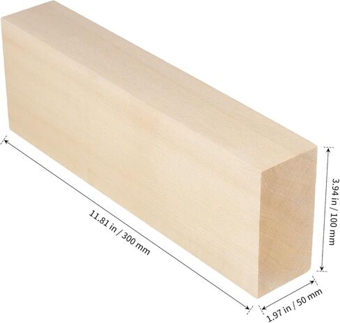 SHEUTSAN Basswood Carving Blocks, 11.8 x 4 x 2 Inches, Unfinished Wood for Whittling Arts, 4 Pack in Saudi Arabia