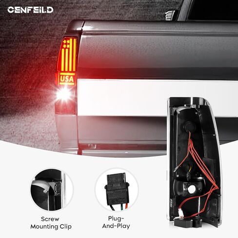 مجموعة مصابيح خلفية LED مناسبة لسيارة Chevy Silverado 1500 2500 99-02، 1500 2500 HD 01-02، لـ GMC Sierra 1500 2500 99-03، 1500 2500 HD 01-03 المصابيح الخلفية الخلفية من الكروم عدسات مدخنة in Saudi Arabia