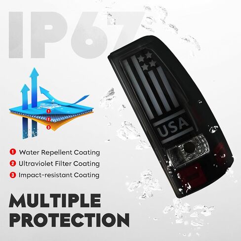 مجموعة مصابيح خلفية LED مناسبة لسيارة Chevy Silverado 1500 2500 99-02، 1500 2500 HD 01-02، لـ GMC Sierra 1500 2500 99-03، 1500 2500 HD 01-03 المصابيح الخلفية الخلفية من الكروم عدسات مدخنة in Saudi Arabia