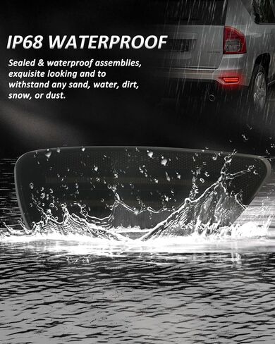 Bestview 4-In-1 Rear Bumper Reflector Light Compatible with Je-ep Grand Cherokee Compass Patriot Dodge Journey 2011-2021, Function as Running Light Brake Light Reverse Light Turn Signal Light in Saudi Arabia