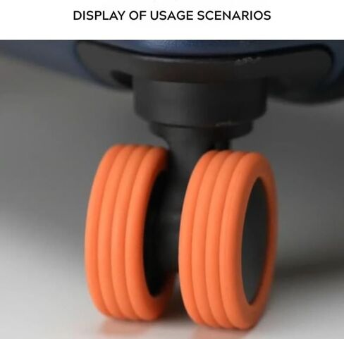 واقيات عجلات حقيبة السفر من السيليكون، أغطية عجلات دوارة للأمتعة مكونة من 4 قطع صامتة لتقليل الضوضاء، غطاء متين لحقيبة السفر من أجل دوران سلس وهادئ (برتقالي) in Kuwait