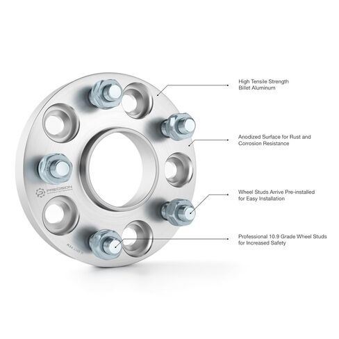 25mm (1 inch) 5x114.3 Hubcentric Wheel Spacers (67.1mm Bore, 12x1.5 Studs) Compatible with Hyundai Genesis Tiburon Veloster Kia Optima Soul Mazda 3 5 CX-7 Miata MX-6 RX-8 Protege Jeep Compass Patriot in Saudi Arabia