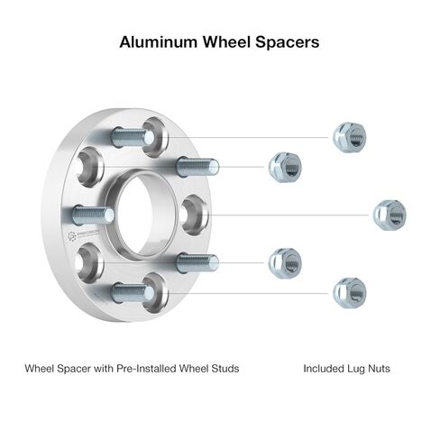25mm (1 inch) 5x114.3 Hubcentric Wheel Spacers (67.1mm Bore, 12x1.5 Studs) Compatible with Hyundai Genesis Tiburon Veloster Kia Optima Soul Mazda 3 5 CX-7 Miata MX-6 RX-8 Protege Jeep Compass Patriot in Saudi Arabia