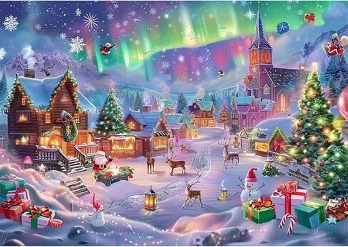 SENQAO Tiger Diamond Art Kits for Adult, Christmas Diamond Painting Kits for Beginners, DIY Full Drill Winter Holdiay Rhinestone Diamond Dots Gem Painting Art Craft Home Decor 12 x16 Inch in Saudi Arabia