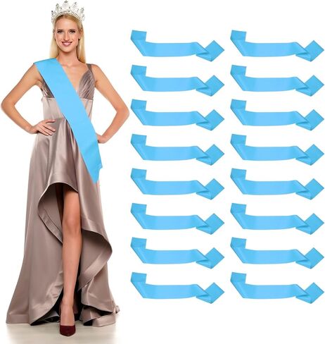 Satin Sash, Blank Sash, Pageant Ribbon - Fitting for (Beauty Pageant - Party - Wedding - Birthday - DIY Decorations) 16 Pack & Gold in Saudi Arabia