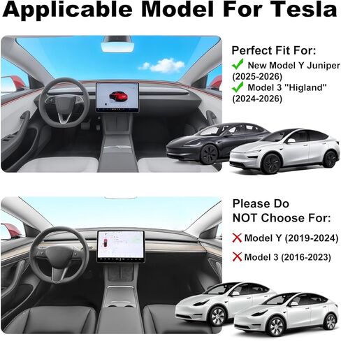 صينية تنظيم وحدة التحكم المركزية المطورة من Eonflux 5 قطع لملحقات Tesla Model Y Juniper 2025-2026، صندوق تخزين مخفي، إدراج حامل أكواب ودرج مسند الذراع، متوافق مع الطراز 3 Highland 2025 in Kuwait