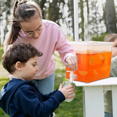 Domensi 2 Pack 2.5 Gallon Drink Dispenser for Fridge with Spigot Water Dispenser Leak Proof Lids Filter Screen Beverage Juice Container Sealed Plastic Lemonade Milk Cold Hot Drink Tea Jug for Party in Kuwait