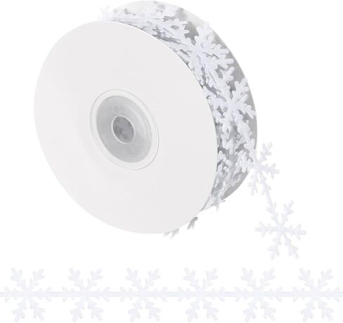 Operitacx Snowflake Ribbon, 16FT Christmas Ribbon Thin for Crafts, Narrow Winter Ribbon for Christmas Decorative in Kuwait