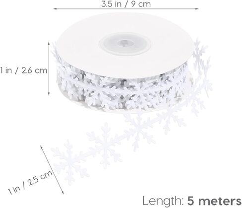Operitacx Snowflake Ribbon, 16FT Christmas Ribbon Thin for Crafts, Narrow Winter Ribbon for Christmas Decorative in Kuwait