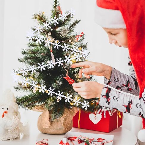 Operitacx Snowflake Ribbon, 16FT Christmas Ribbon Thin for Crafts, Narrow Winter Ribbon for Christmas Decorative in Kuwait
