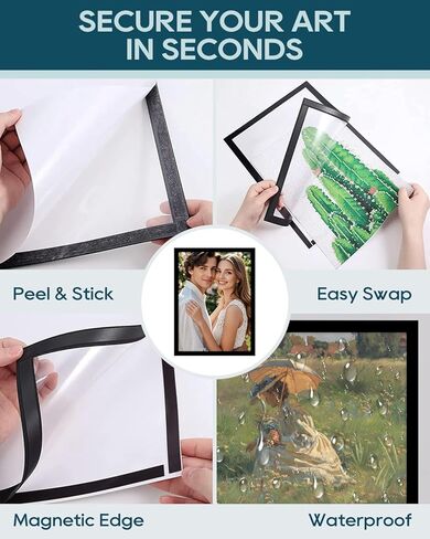 8 قطع إطارات فنية ماسية وإطارات رسم ماسية متنوعة - تتضمن 4 مقاس 12 × 16 بوصة و4 إطارات مغناطيسية ذاتية اللصق مقاس 12 × 12 بوصة لفن القماش، لا حاجة لأي أدوات لديكور باب الحائط المنزلي in Kuwait